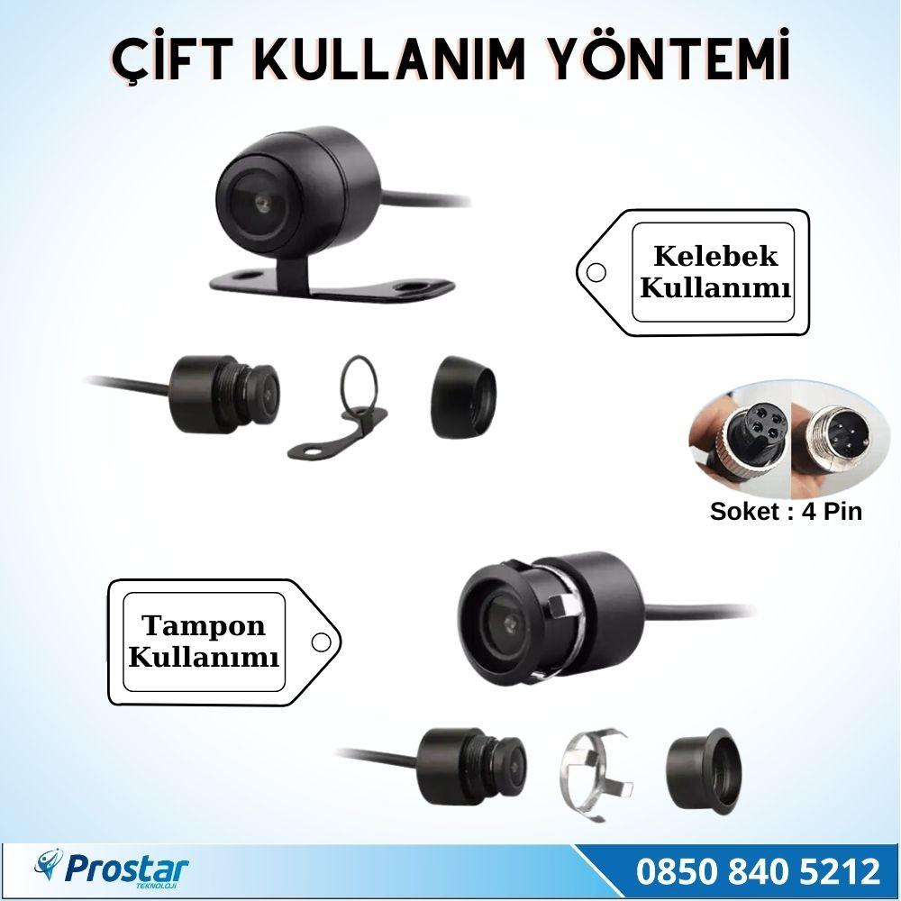 Navistar Ahd 720P 4 Pin Soketli Kelebek Ve Tampon Uyumlu 6 Mt 4 Pin Kablolu Kamera
