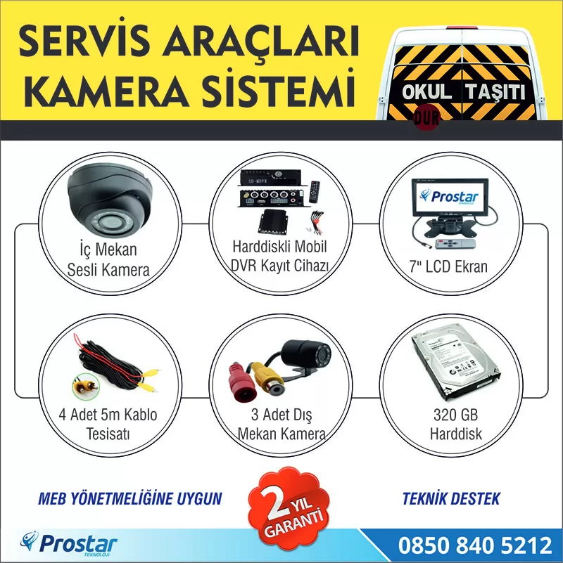 Kayıtlı Harddiskli Okul Servisi 4 Kameralı 320 Gb Harddisk Dahil Araç Kamera Seti — kod prostarhdd320