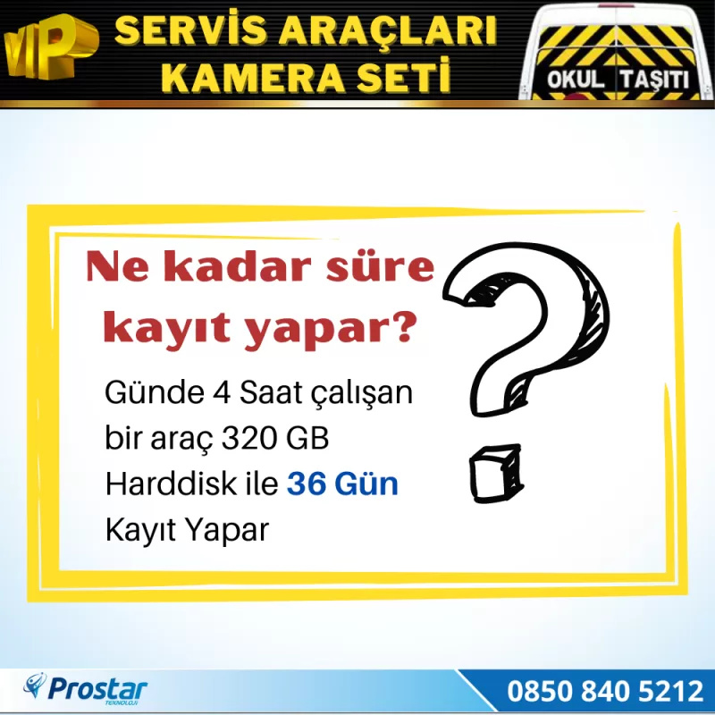 Okul Servis Kamera Seti 4 Kameralı 7" Monitör 4 Kameralı 320 Gb Harddisk Dahil — kod NVSVIP320AHD — görsel 4