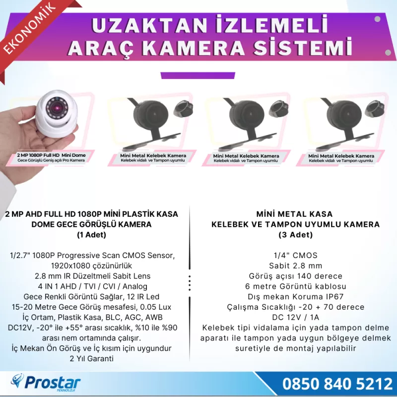 Ekonomik 4 Kameralı Kayıtlı 320 Gb Hdd 7 Inç Ekranlı Uzaktan İzlemeli Tak Kullan Set — kod NaviEkoSet320 — görsel 3