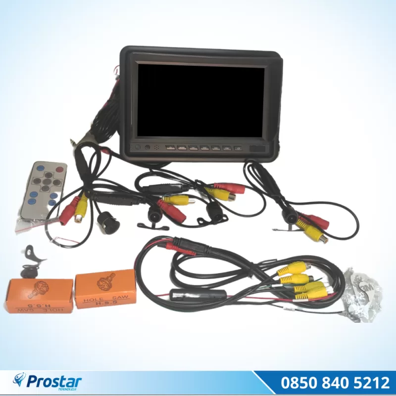 Okul Ve Servis Taşıtları Dört Kameralı AHD 720P 7" Ekranlı 4 Kamera Dahil Full Set — kod NVS-7001SET — görsel 2