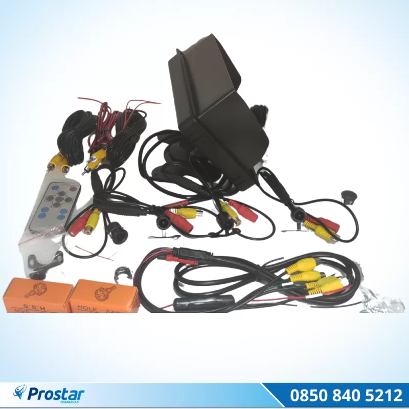Okul Ve Servis Taşıtları Dört Kameralı AHD 720P 7" Ekranlı 4 Kamera Dahil Full Set — kod NVS-7001SET — görsel 3