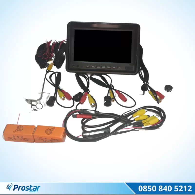 Okul Ve Servis Taşıtları Dört Kameralı AHD 720P 7" Ekranlı 4 Kamera Dahil Full Set — kod NVS-7001SET — görsel 4