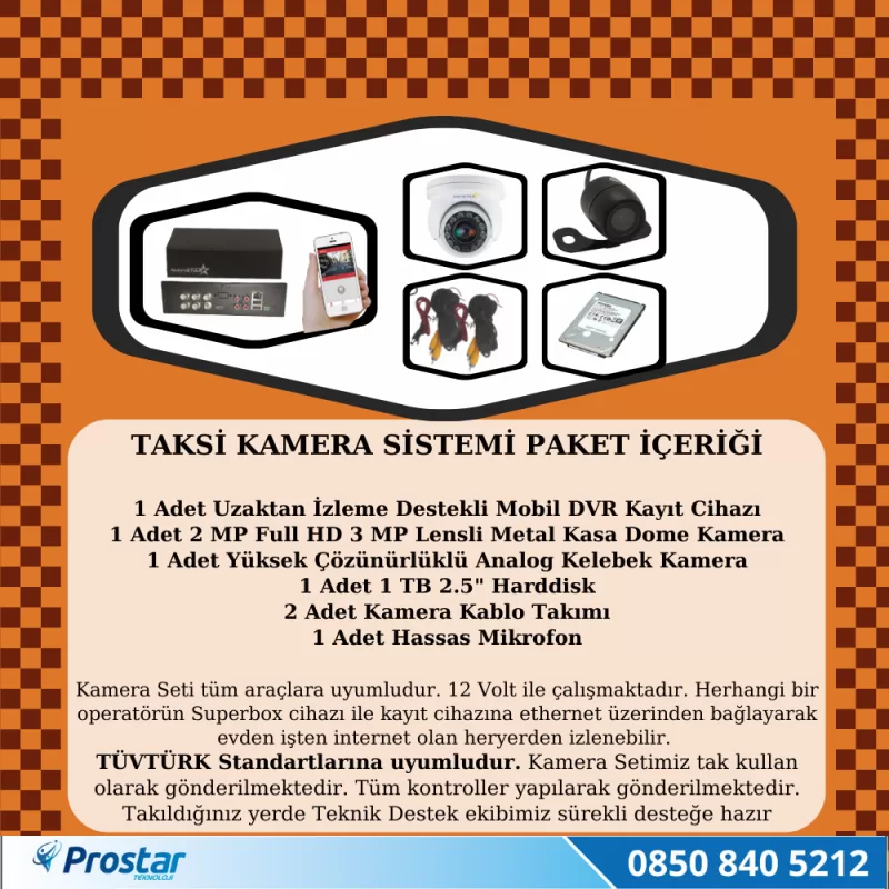 Ticari Taksi Kayıtlı Uzaktan Izlenebilir 2 Kameralı 1 Tb Tak Kullan Kamera Seti — kod NavistarTaxi1TB — görsel 2