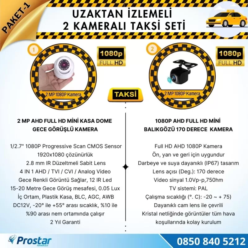Taksi Kamera Seti 1 Uzaktan Izlemeli 2 Kameralı Wifi 500 Gb Harddisk Dahil — kod Taksi-1W — görsel 3