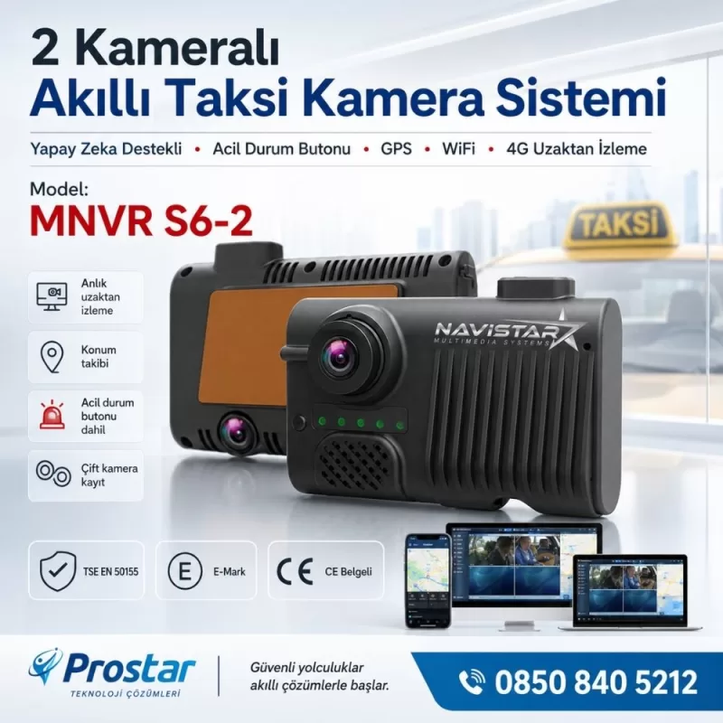 2 Kameralı 4G GPS WIFI Acil Durum butonu dahil Pratik Montaj Kamera Seti — kod MNVR_S6_2
