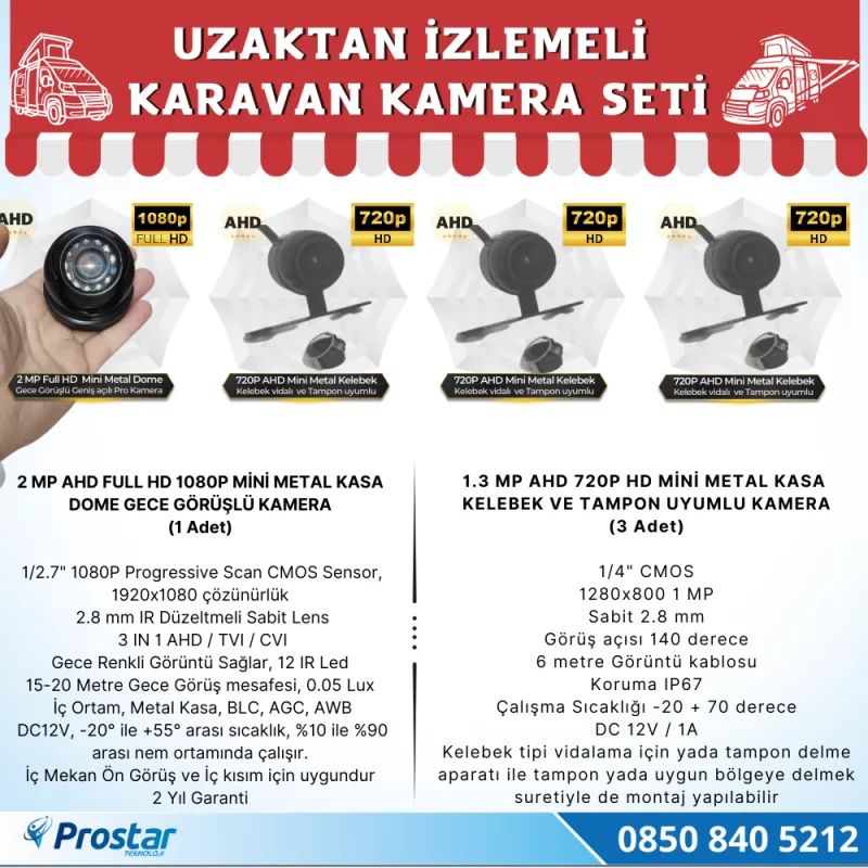 Karavan 1 Tb Harddiskli 9 Inç Hdmi Monitörlü 4 Kameralı Uzaktan İzlemeli Kayıtlı Kamera Seti — kod KaravanSet2023-1TB — görsel 3