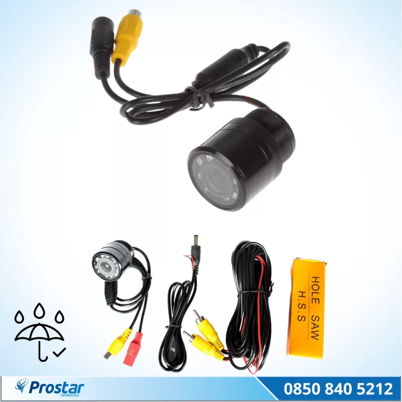 Gece Görüşlü 28 Mm Vidalı Hd 9 Led Işıklı Geri Görüş Kamerası — kod 1255