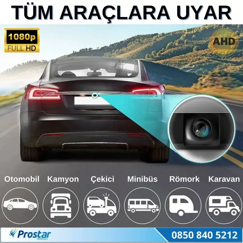 Balıkgözü AHD 1080P ve 720P Çevirilebilir 170 Derece Geniş Açılı Geri Görüş Kamerası — kod NVS-170-FHD — görsel 5