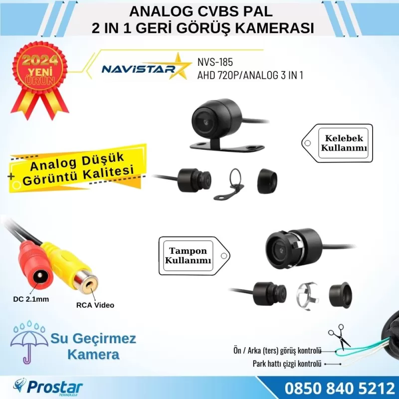 Analog Kelebek Pal Geri Görüş Kamerası — kod NVS-185 — görsel 2