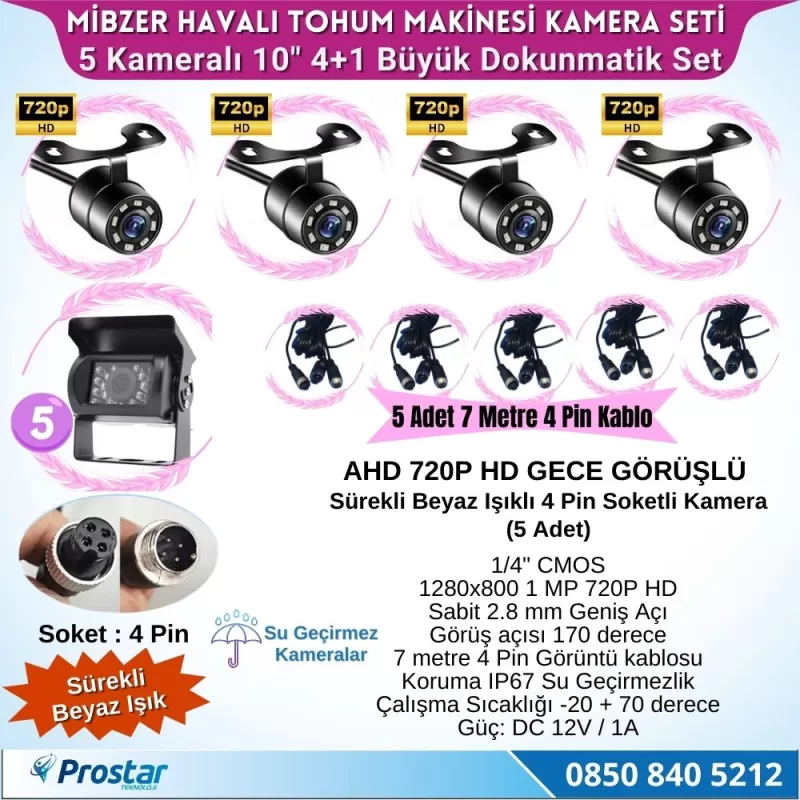 Mibzer için 4+1 Büyük Kameralı 10.36 inç Dokunmatik Monitör Beşe Bölen Kayıtlı 256 Gb Sd Kart Destekli — kod 1050D_Mibzer_2 — görsel 3